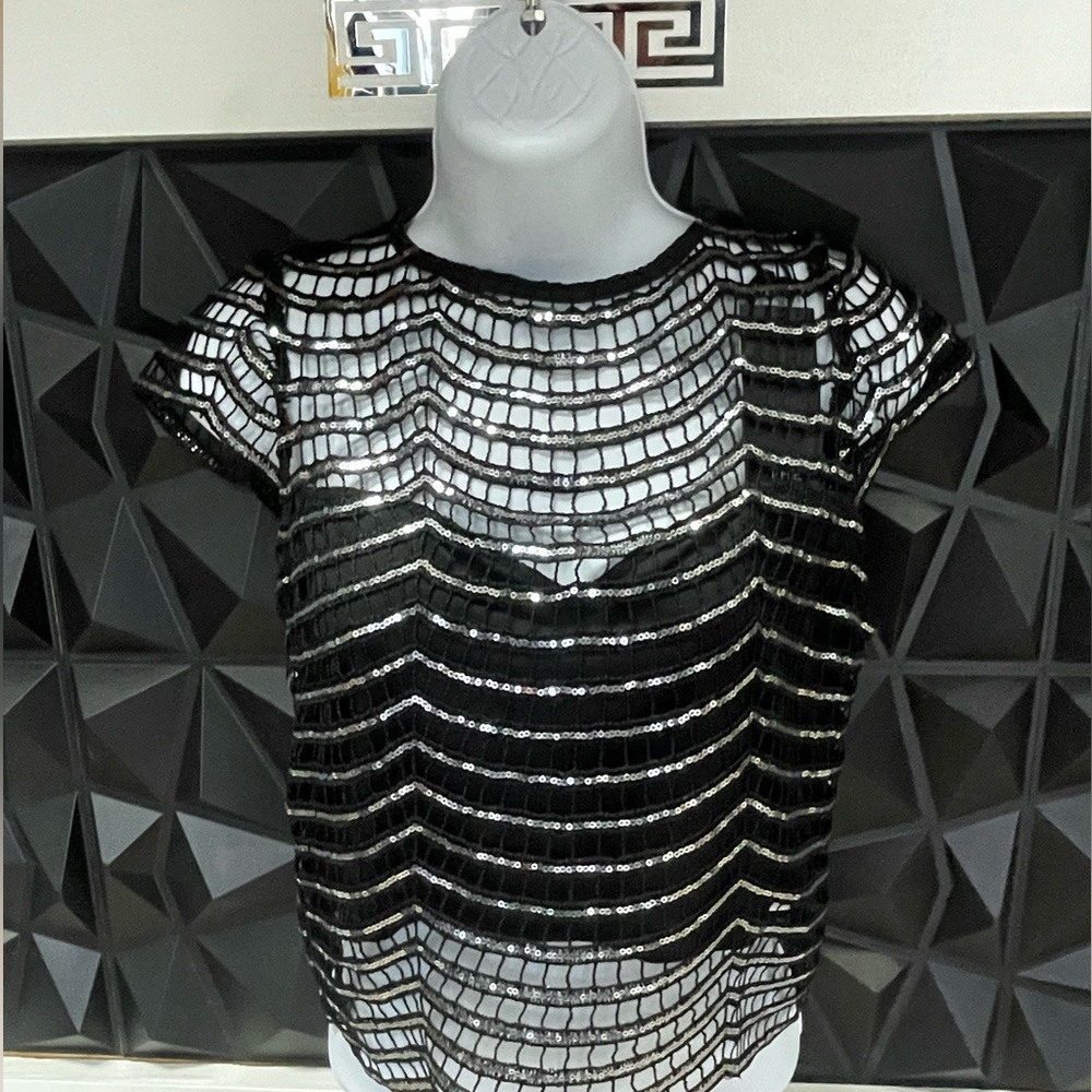 NEW black and silver top